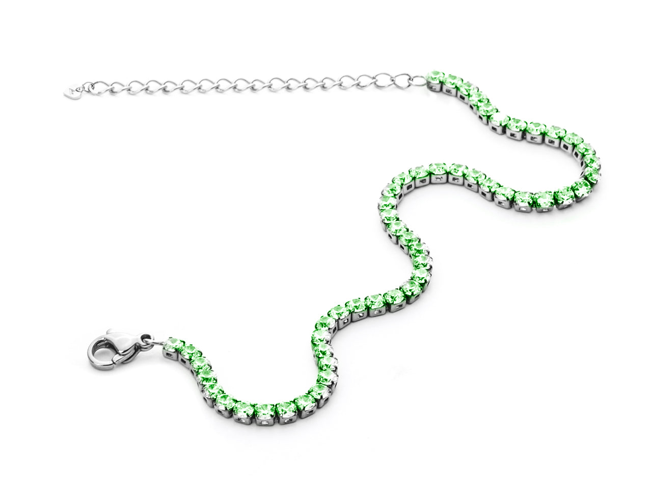 Bracciale Donna 4US Cesare Paciotti Tennis Acciaio Zirconi Verde 4UBR4812W